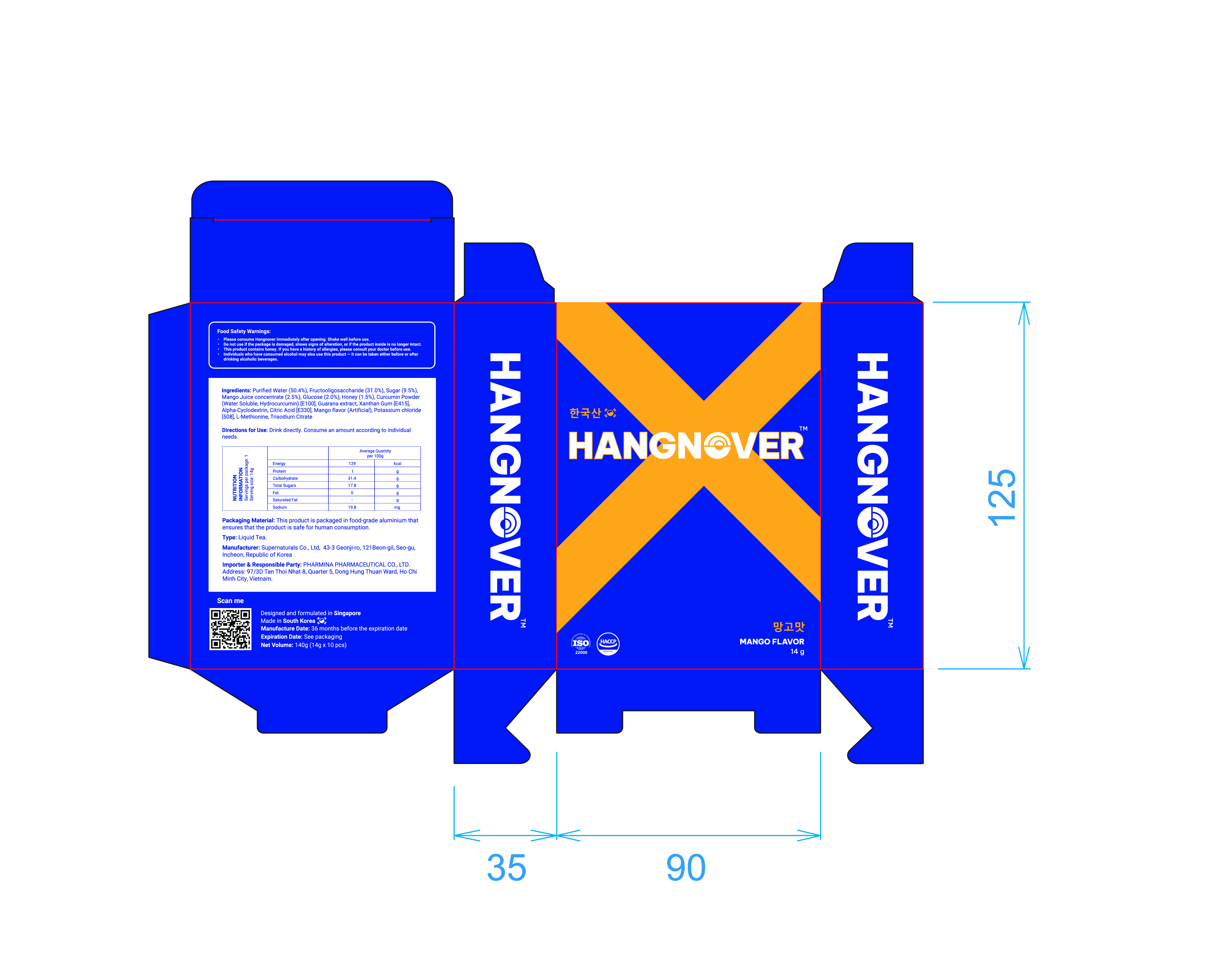 Hangnover 10-sachet box packaging